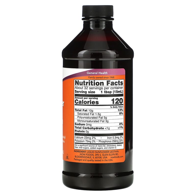 NOW Foods, Sunflower Liquid Lecithin, 16 fl oz (473 ml) 733739023728
