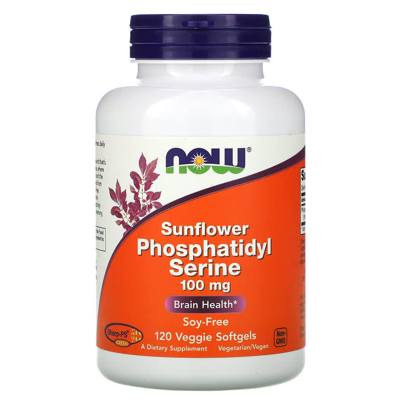 NOW Foods Sunflower Phosphatidyl Serine 100 mg 120 Veggie Softgels 733739023933