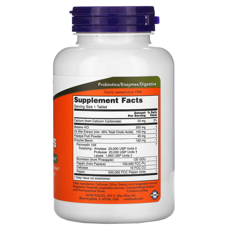 NOW Foods, Super Enzymes, 180 Tablets 733739029621