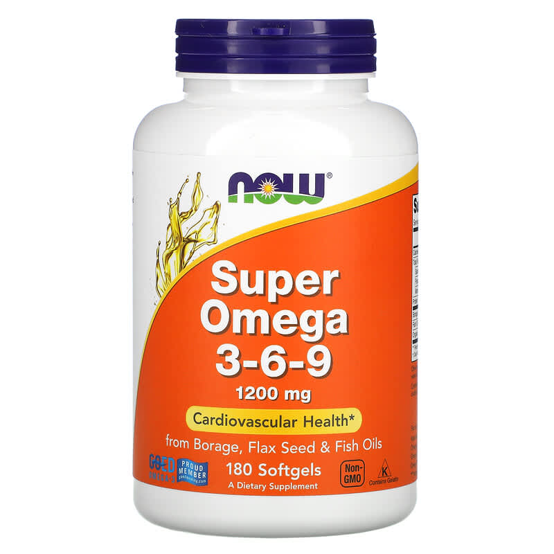 NOW Foods Super Omega 3-6-9 1,200 mg 180 Softgels 733739018410