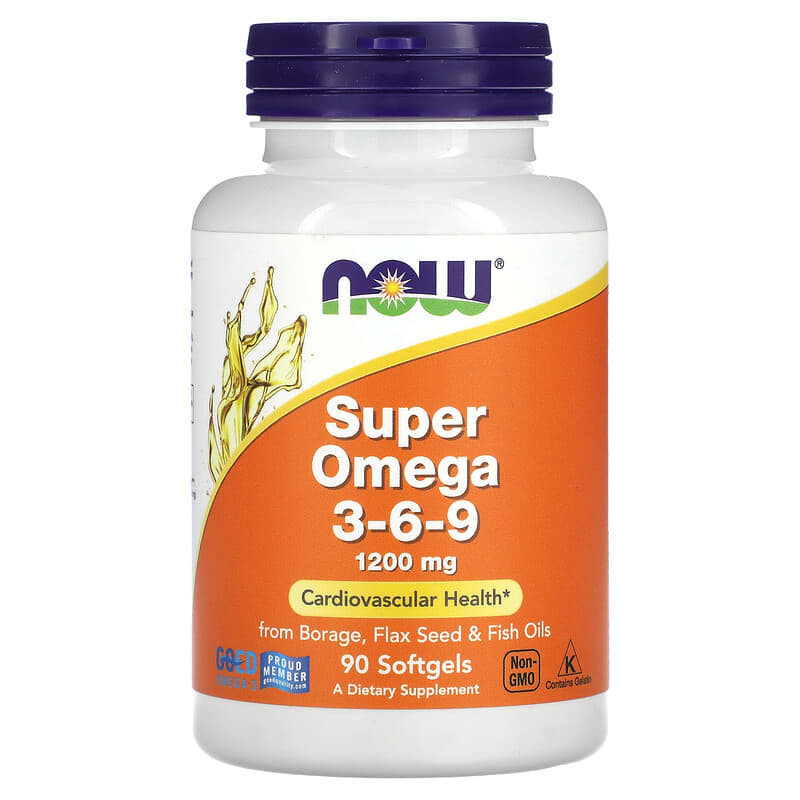 NOW Foods Super Omega 3-6-9 1,200 mg 90 Softgels 733739018397