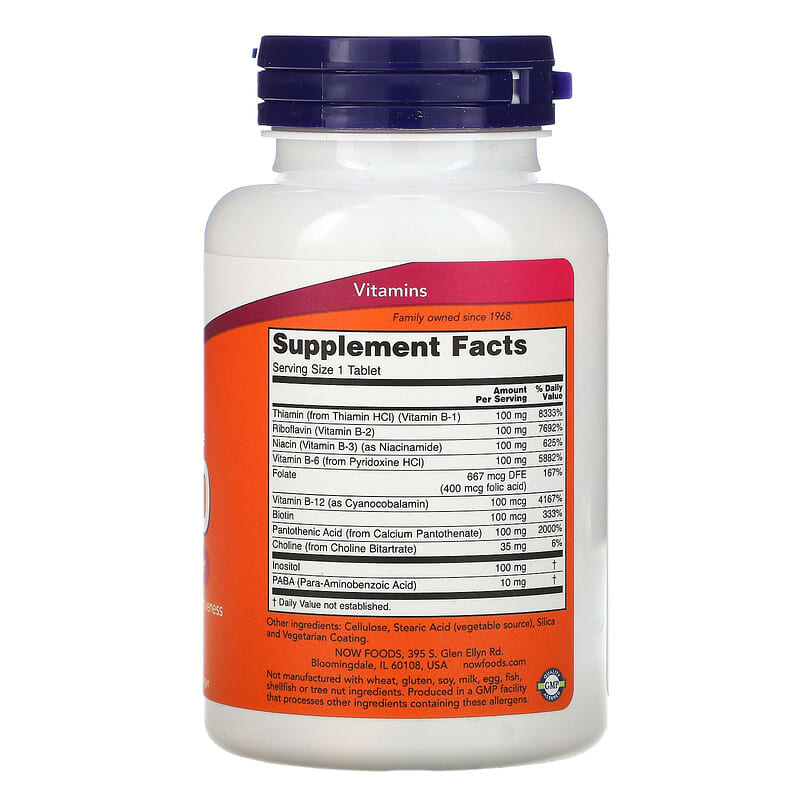NOW Foods, Sustained Release B-100, 100 Tablets 733739004390