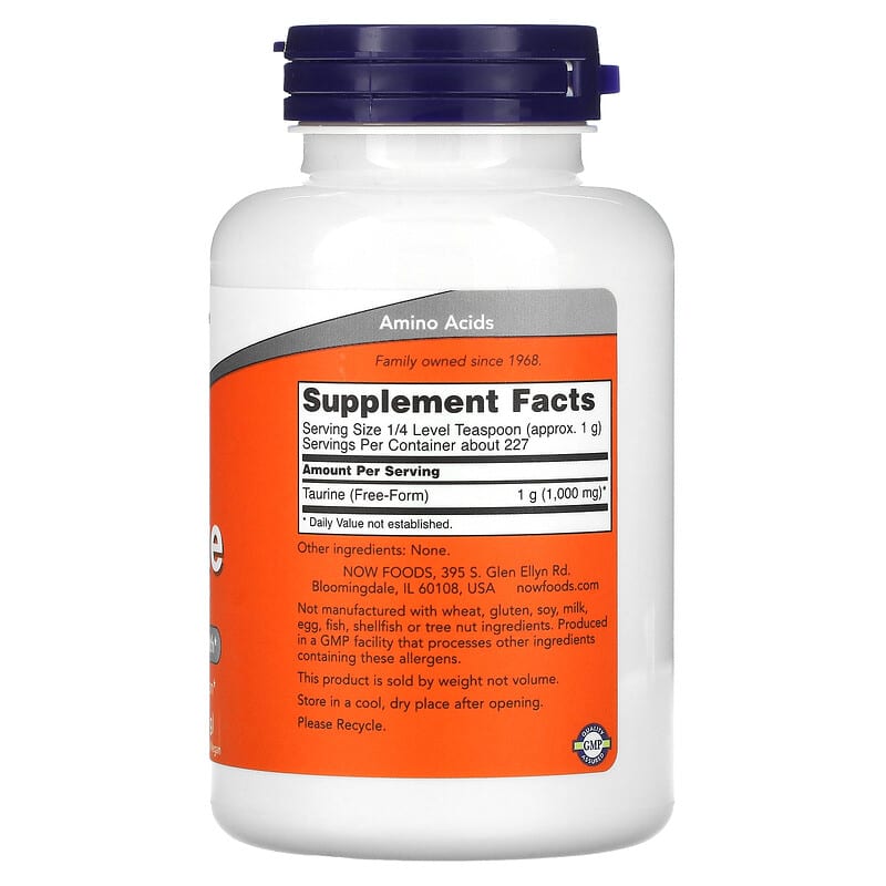 NOW Foods, Taurine Pure Powder, 8 oz (227 g) 733739002600