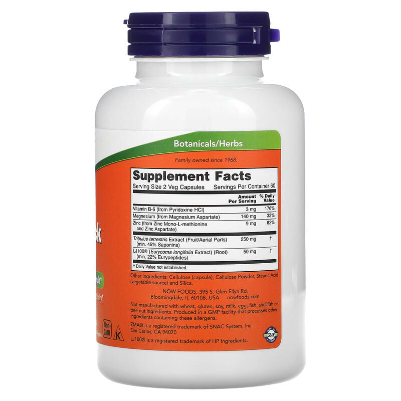 NOW Foods, TestoJack 100, 120 Veg Capsules 733739021380