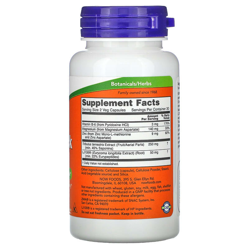 NOW Foods, TestoJack 100, 60 Veg Capsules 733739021687