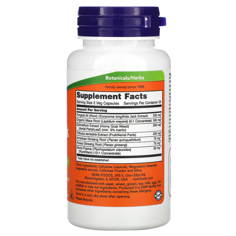 NOW Foods, TestoJack 200, 60 Veg Capsules 733739021984