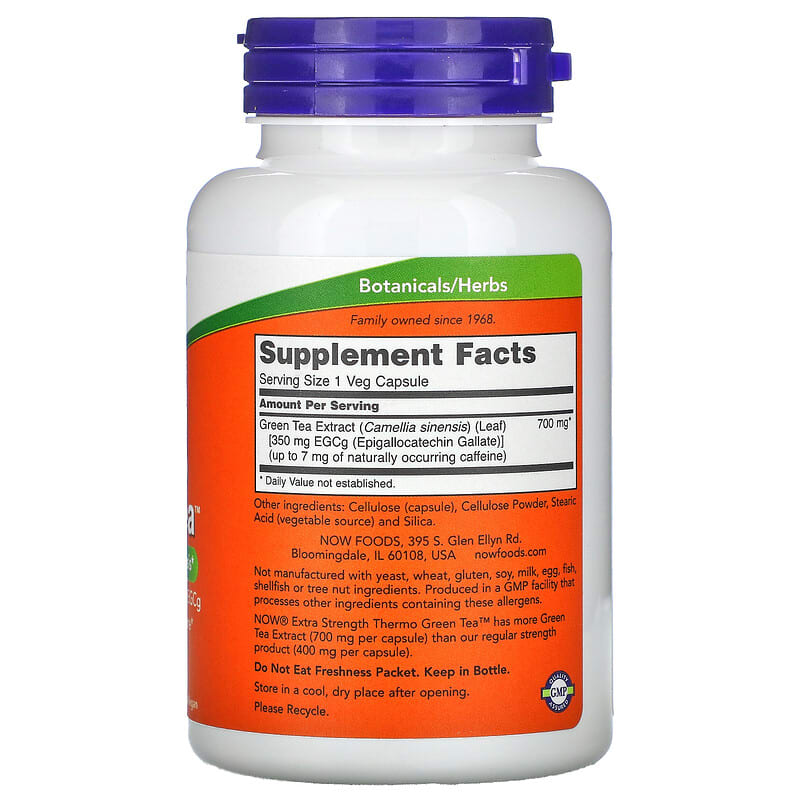 NOW Foods, Thermo Green Tea, Extra Strength, 90 Veg Capsules 733739020758