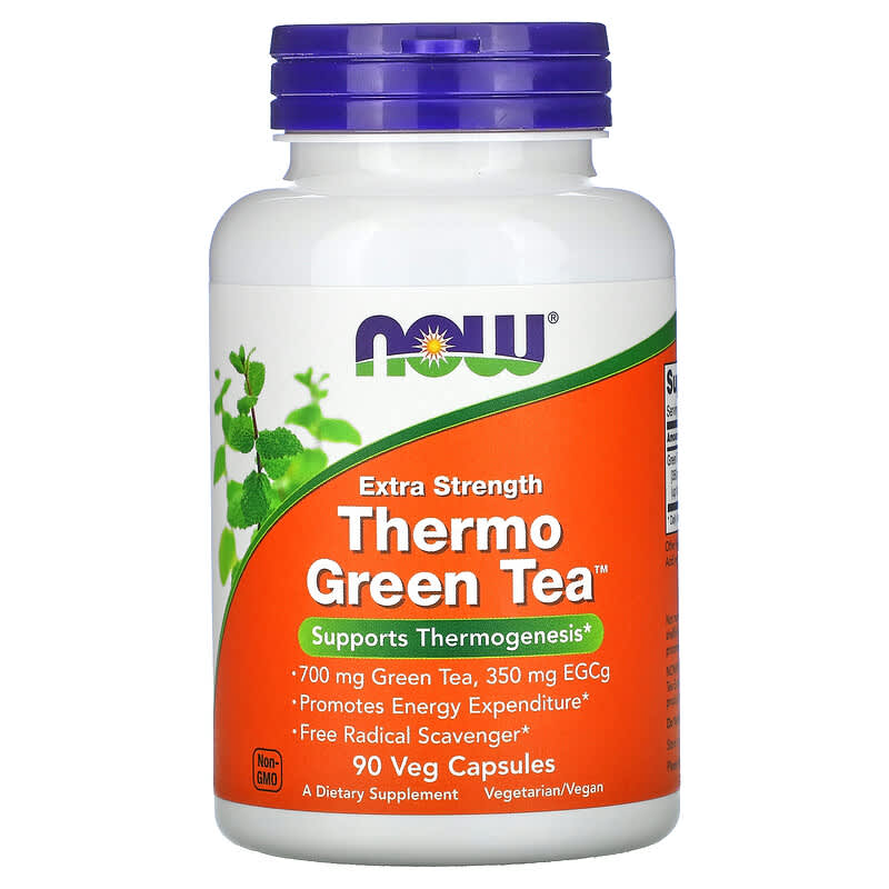 NOW Foods Thermo Green Tea Extra Strength 90 Veg Capsules 733739020758