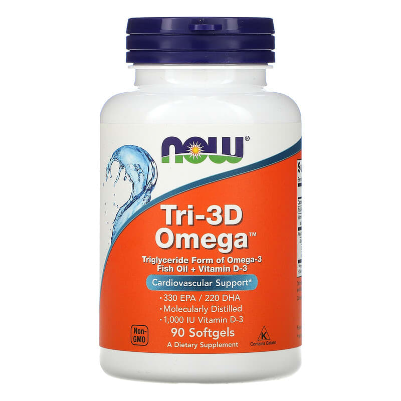 NOW Foods Tri-3D Omega 330 EPA/220 DHA 90 Softgels 733739016867