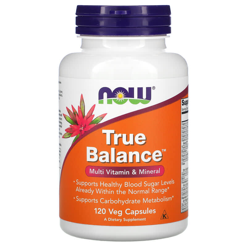 NOW Foods True Balance Multi Vitamin & Mineral 120 Veg Capsules 733739033802