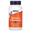 NOW Foods Turmeric & Bromelain 90 Veg Capsules 733739031105
