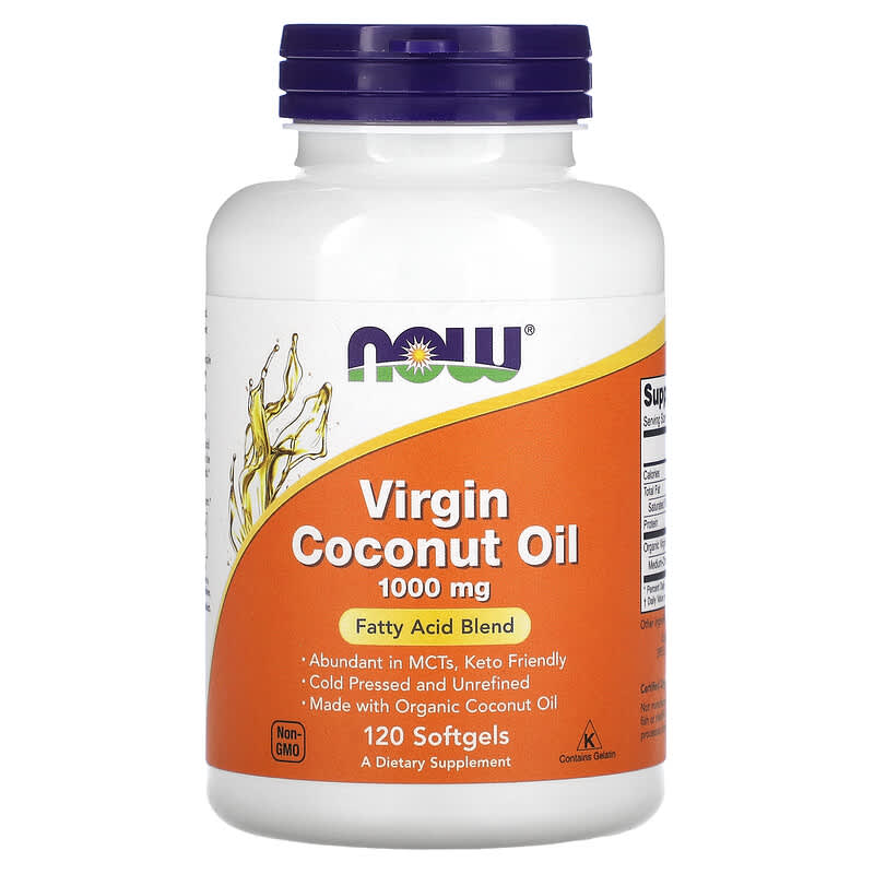NOW Foods Virgin Coconut Oil 1,000 mg 120 Softgels 733739017185