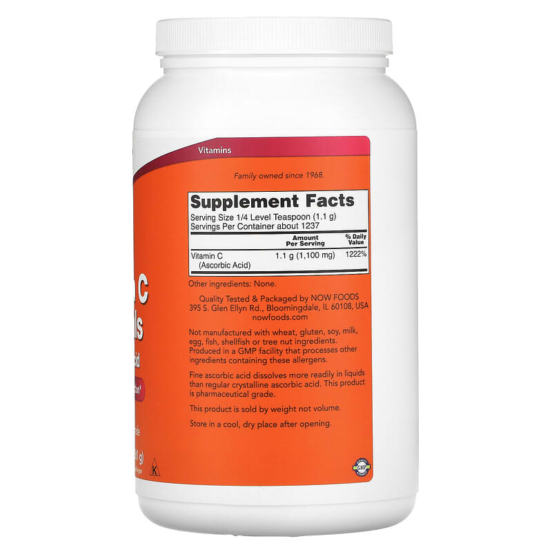 NOW Foods, Vitamin C Crystals, 3 lbs (1361 g) 733739007926
