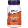 NOW Foods Vitamin D-3 125 mcg (5,000 IU) 120 Softgels 733739003720