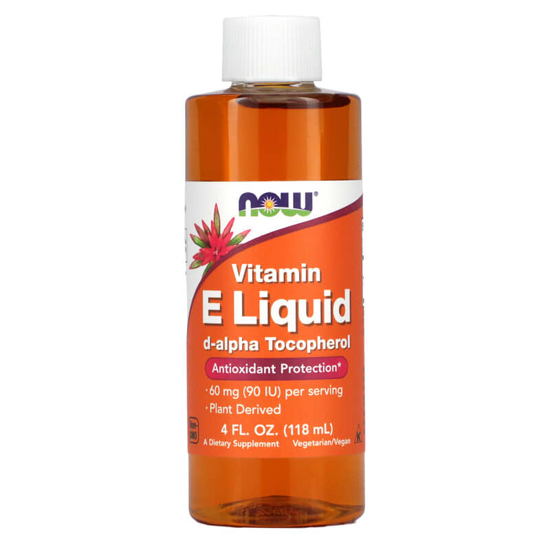 NOW Foods Vitamin E Liquid D-Alpha Tocopherol 4 fl oz (118 ml) 733739009128
