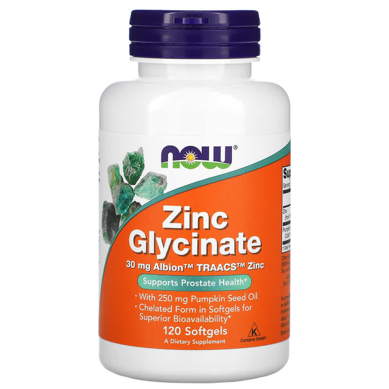 NOW Foods Zinc Glycinate 120 Softgels 733739015549