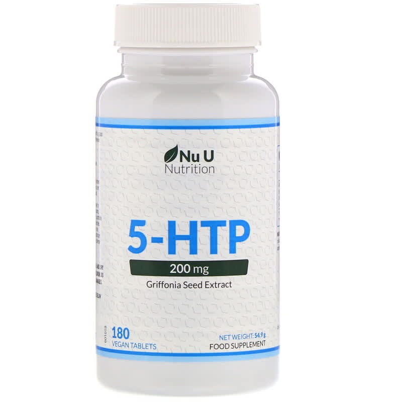 Nu U Nutrition 5-HTP 200 mg 180 Vegan Tablets 810028760004