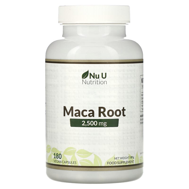 Nu U Nutrition Maca Root 2,500 mg 180 Vegan Capsules 810028760042
