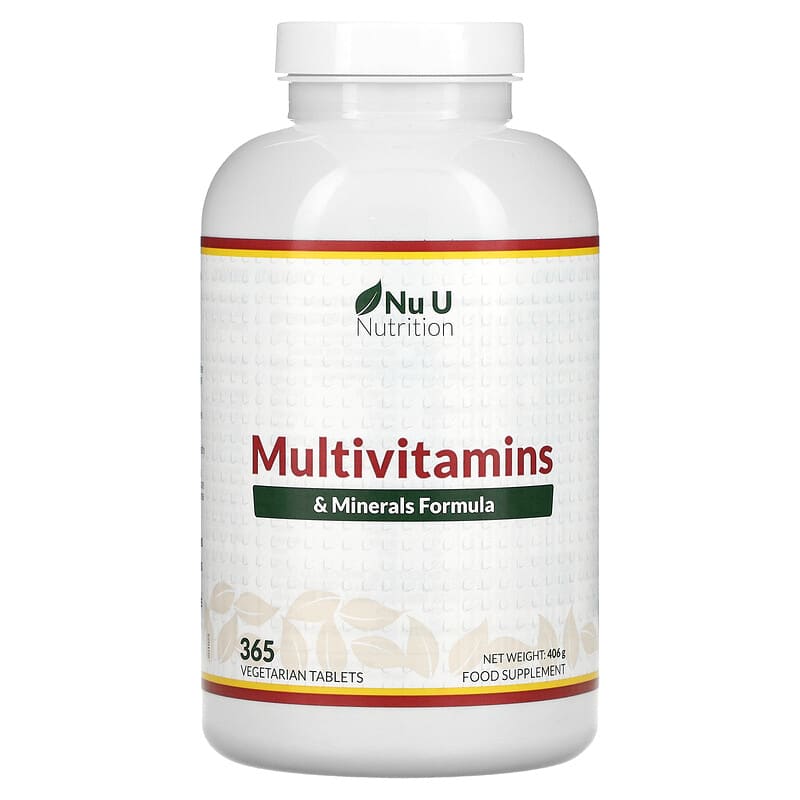 Nu U Nutrition Multivitamins & Minerals Formula 365 Vegetarian Tablets 810028760066