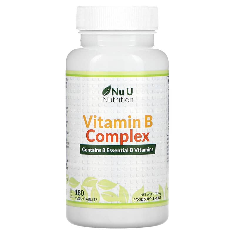 Nu U Nutrition Vitamin B Complex 180 Vegan Tablets 810028760103
