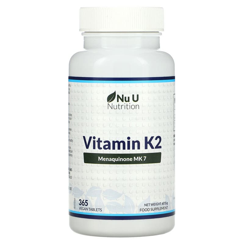 Nu U Nutrition Vitamin K2 365 Vegan Tablets 810028760134