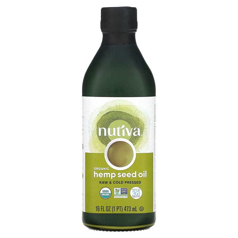 Nutiva Organic Hemp Seed Oil Cold Pressed 16 fl oz (473 ml) 692752100093