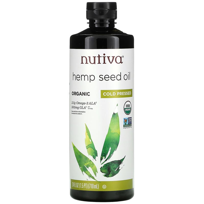 Nutiva Organic Hemp Seed Oil Cold Pressed 24 fl oz (710 ml) 692752100109
