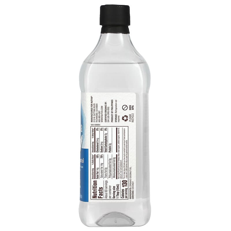 Nutiva, Organic Liquid Coconut Oil, 32 fl oz (946 ml) 692752108860