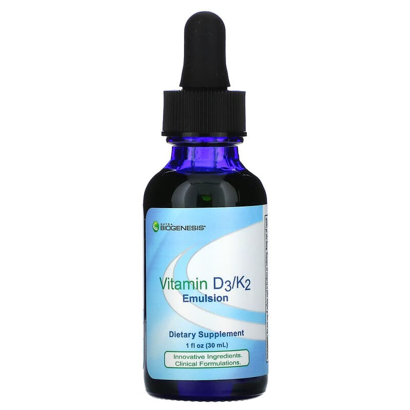 Nutra BioGenesis Vitamin D3/K2 Emulsion 1 fl oz (30 ml) 812806428700