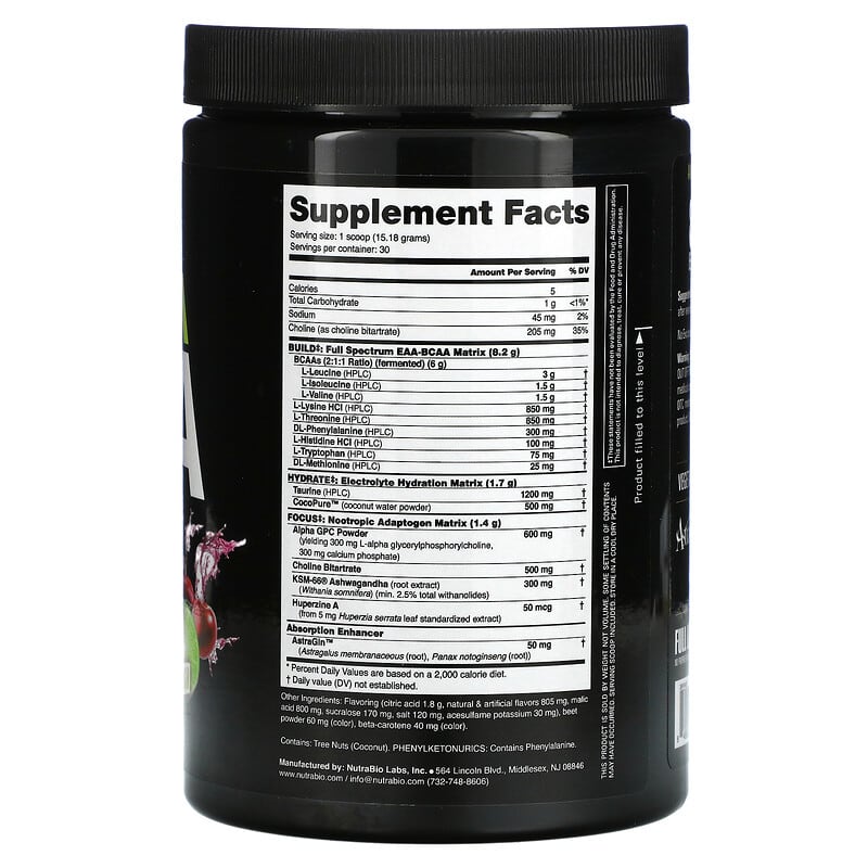 Nutrabio Labs, Alpha EAA, Cherry Lime Slush, 1 lb (455 g) 649908269104