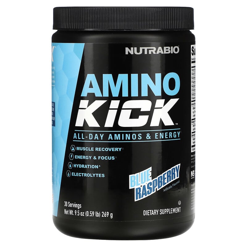 Nutrabio Labs Amino Kick Blue Raspberry 0.59 lb (269 g) 649908217402