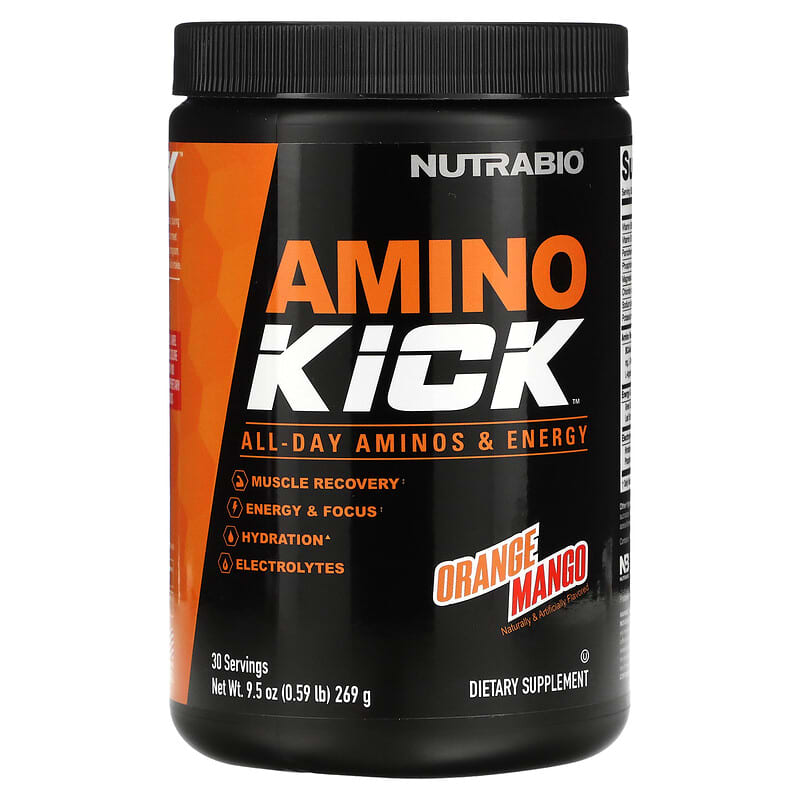Nutrabio Labs Amino Kick Orange Mango 0.59 lb (269 g) 649908217709