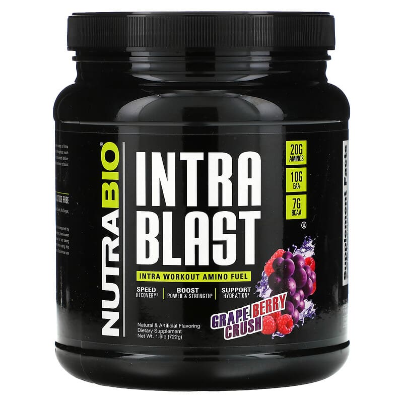 Nutrabio Labs Intra Blast Intra Workout Amino Fuel Grape Berry Crush 1.6 lb (722 g) 649908290108
