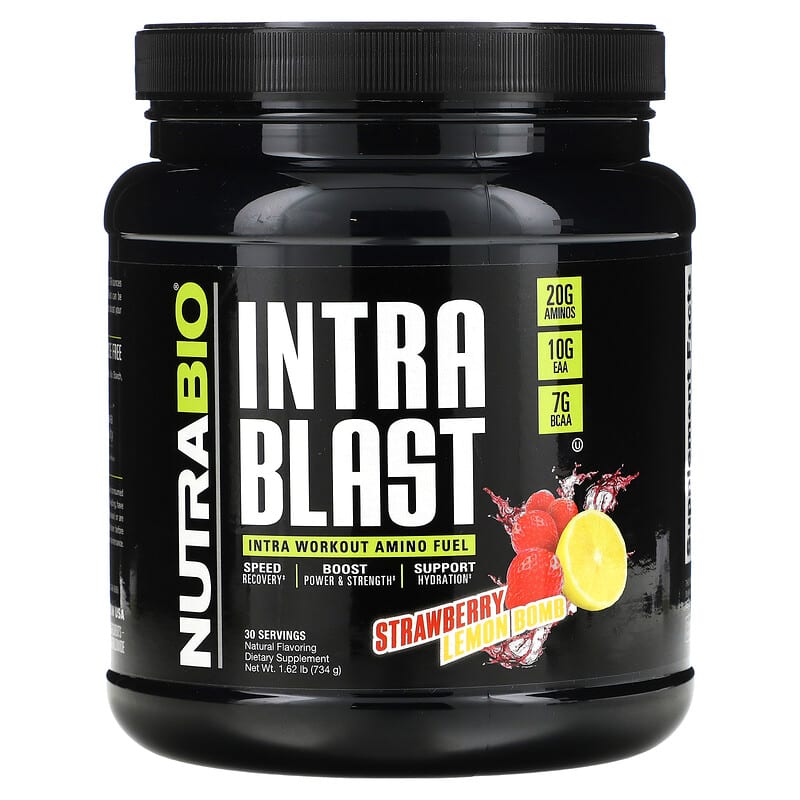 Nutrabio Labs Intra Blast Intra Workout Amino Fuel Strawberry Lemon Bomb 1.62 lb (734 g) 649908270605