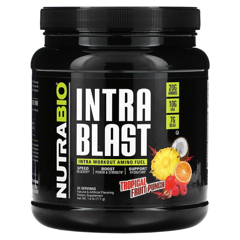 Nutrabio Labs Intra Blast Intra Workout Amino Fuel Tropical Fruit Punch 1.6 lb (717 g) 649908260101