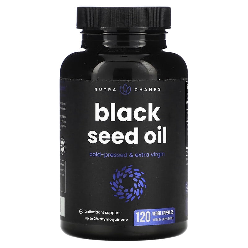 NutraChamps Black Seed Oil 120 Veggie Capsules 621983999824