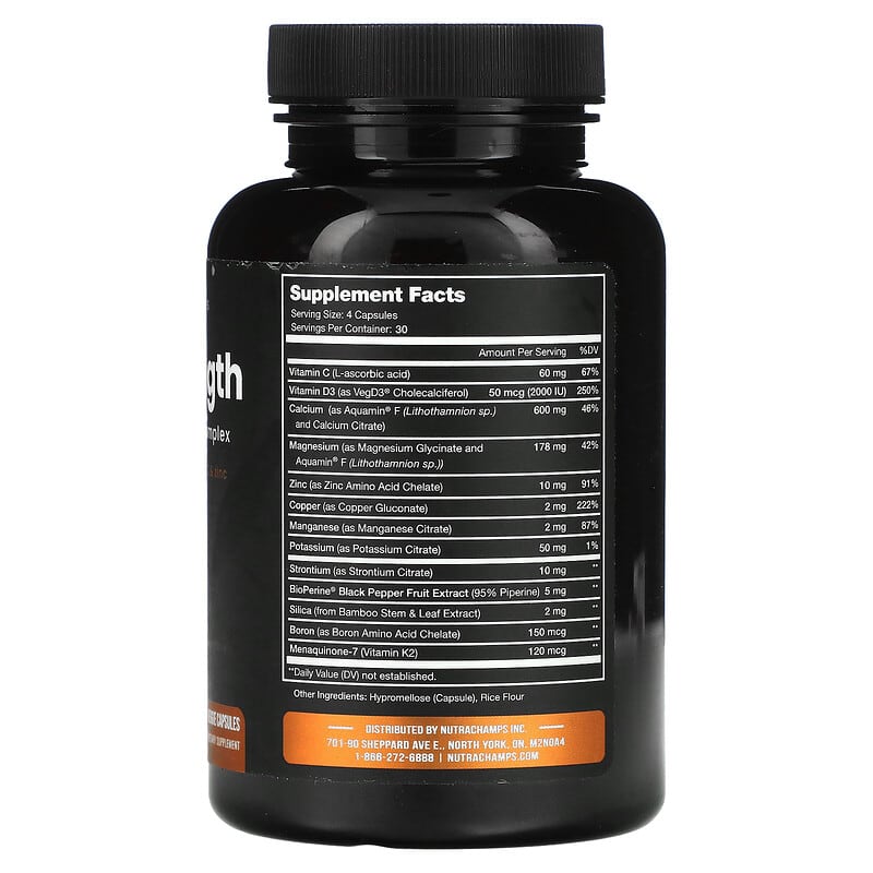 NutraChamps, Bone Strength, 120 Veggie Capsules 621983990470