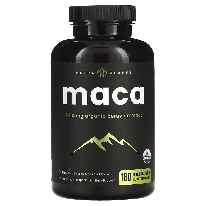 NutraChamps Maca 700 mg 180 Organic Capsules 621983999732