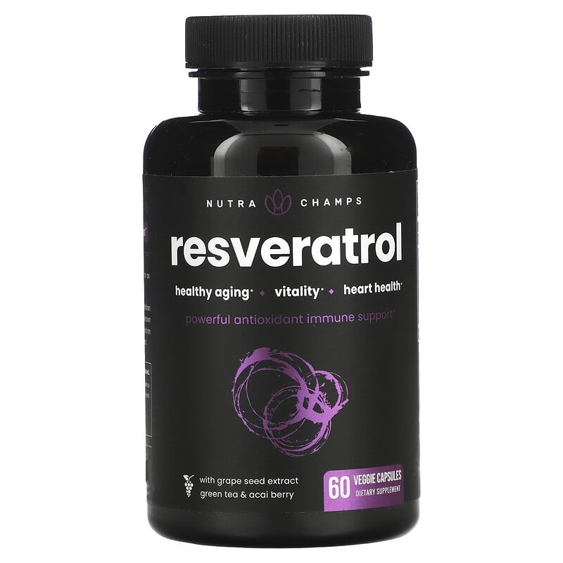 NutraChamps Resveratrol 60 Veggie Capsules 621983999503