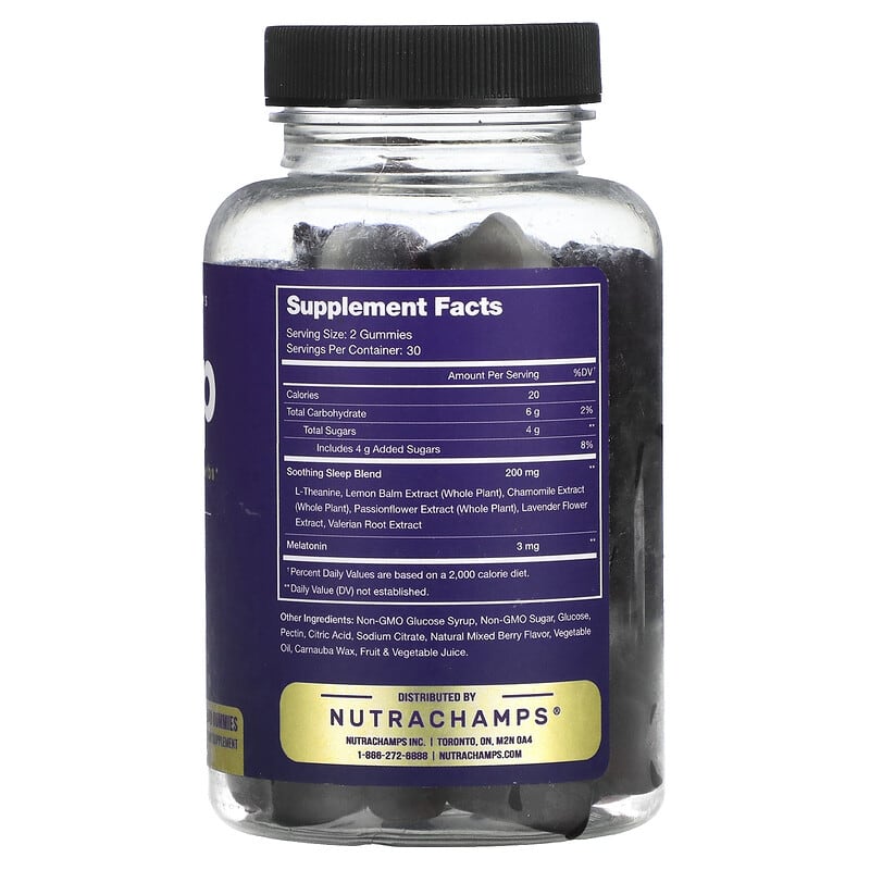 NutraChamps, Sleep, Natural Berry, 60 Vegan Gummies 621983500655