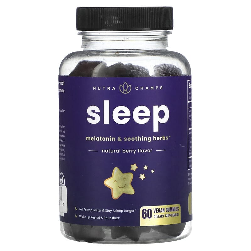 NutraChamps Sleep Natural Berry 60 Vegan Gummies 621983500655
