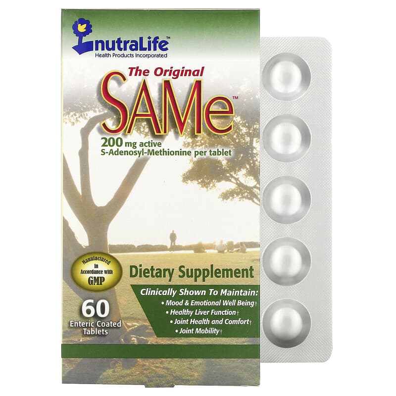 NutraLife SAMe (Disulfate Tosylate) 200 mg 60 Enteric Coated Tablets 686149180010