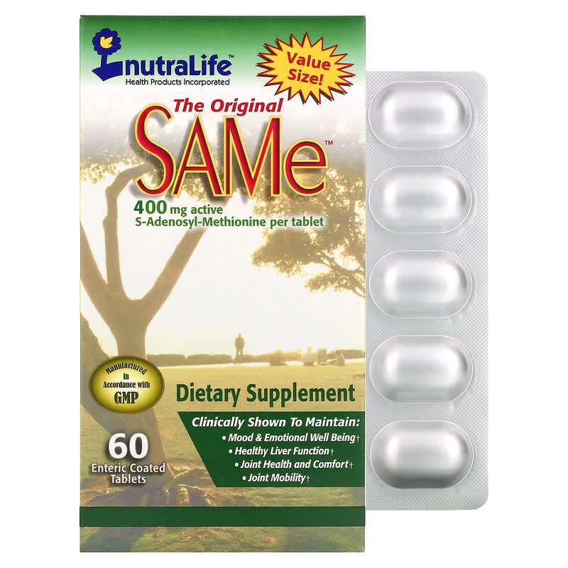 NutraLife SAMe (Disulfate Tosylate) 400 mg 60 Enteric Coated Caplets 686149181314