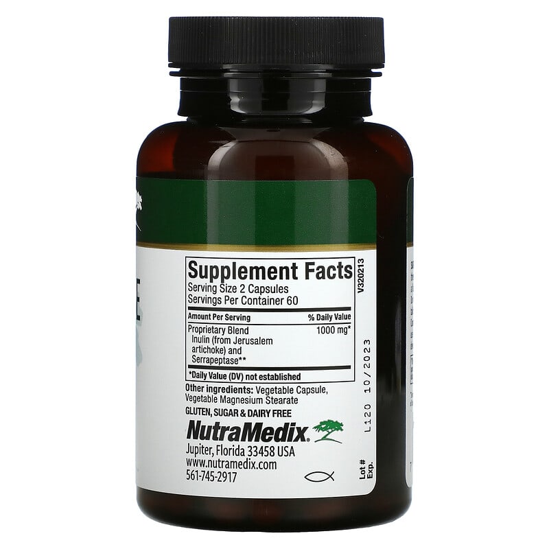 NutraMedix, Serrapeptase with Inulin, 120 Vegetable Capsules 728650077004
