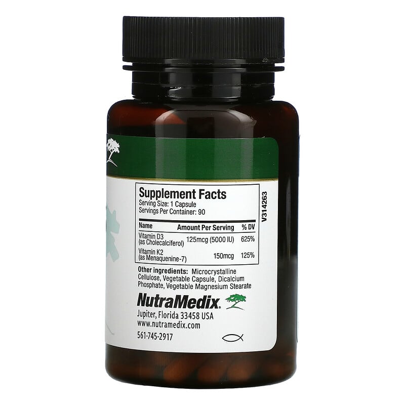 NutraMedix, Vitamins D3 & K2, 90 Capsules 728650093486