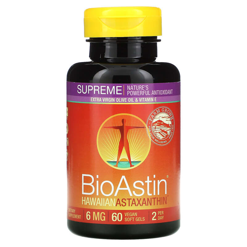Nutrex Hawaii BioAstin Supreme 6 mg 60 Vegan Soft Gels 732894035126