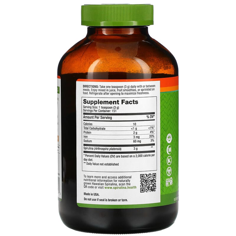 Nutrex Hawaii, Pure Hawaiian Spirulina, Powder, 16 oz (454 g) 732894010260