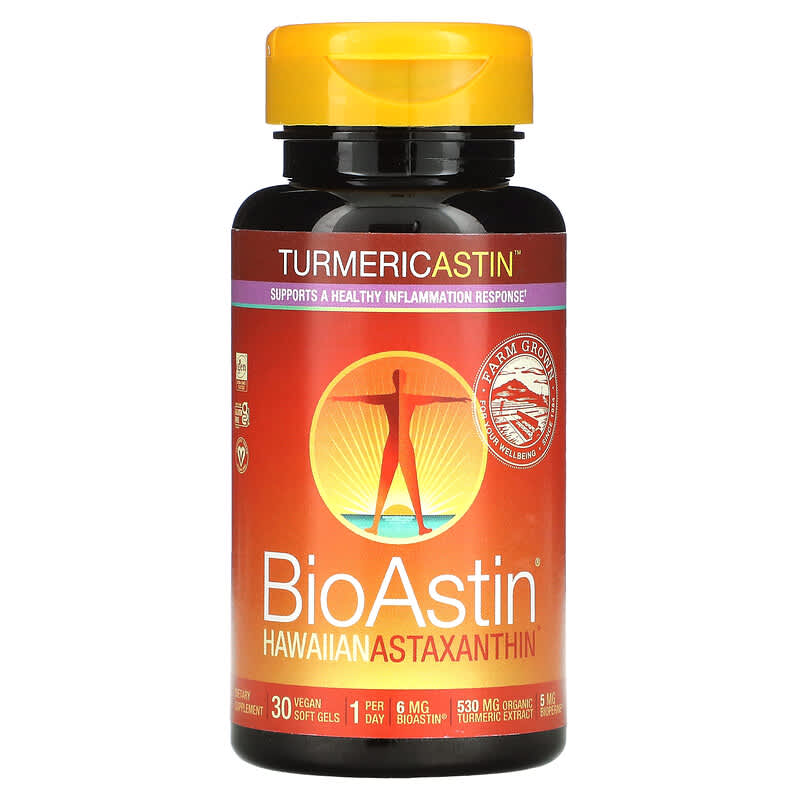 Nutrex Hawaii Turmericastin BioAstin Hawaiian Astaxanthin 30 Vegan Soft Gels 732894500150