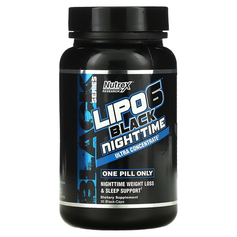 Nutrex Research, LIPO-6 Black Nighttime, Ultra Concentrate, 30 Black-Caps 850005755562