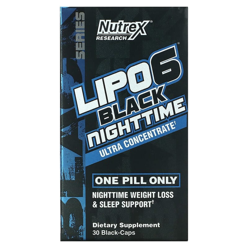 Nutrex Research LIPO-6 Black Nighttime Ultra Concentrate 30 Black-Caps 850005755562